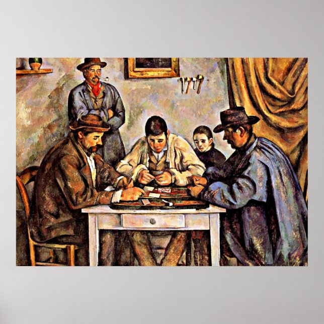 Poster Players de cartões (3), pintura de Paul Cezanne (Frente)
