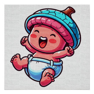 Póster Playful Baby Laughing – Cute Nursery Wall Art