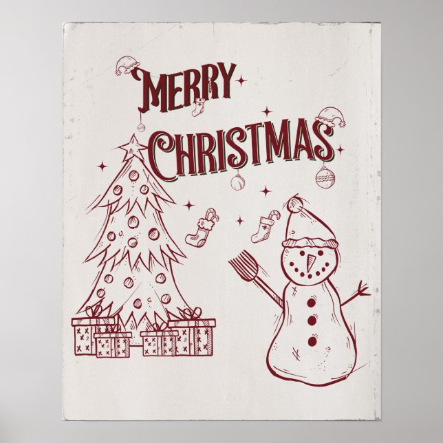 Poster Playful Merry Christmas (Frente)