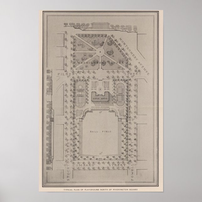 Póster Playground, Washington Square, São Francisco (Frente)