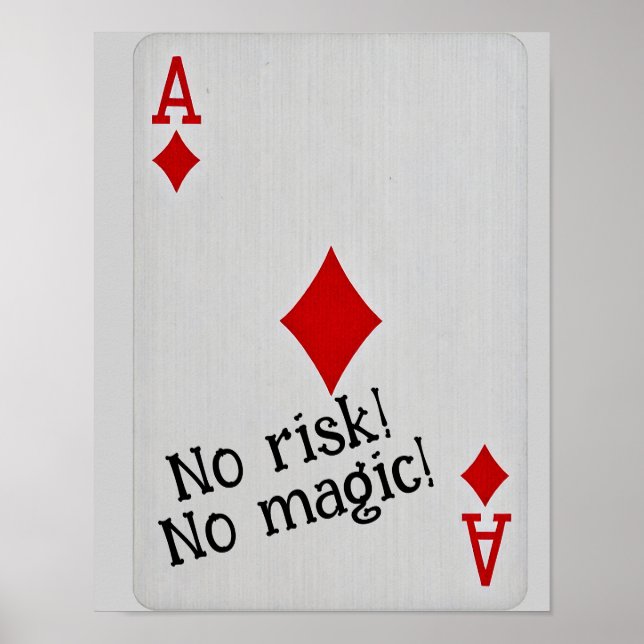 Poster Playing card art -no risk no magic  (Frente)