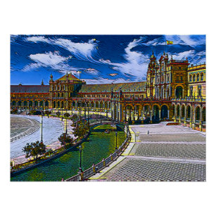 Póster Plaza De Espana - Espanha de Sevilha