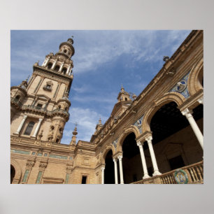 Poster Plaza de Espana, Sevilha, Andaluzia, Espanha