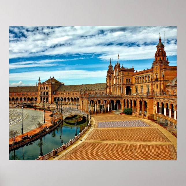 Poster Plaza de Espana, Sevilha. Espanha (Frente)