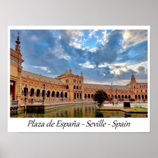 Poster Plaza de España Seville Espanha Europa