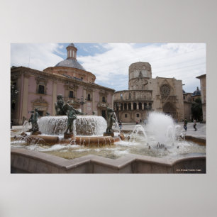 Póster Plaza De La Virgin e Basílica De Virgen