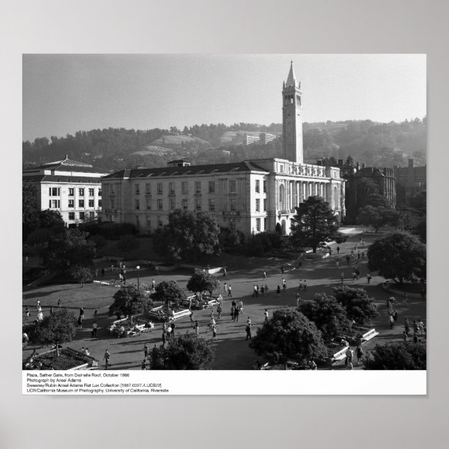 Póster Plaza, Sather Gate de Dwinelle Roof, 1966 (Frente)