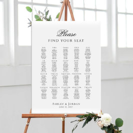 Poster Please Find Your Seat up to 20 tables seating plan