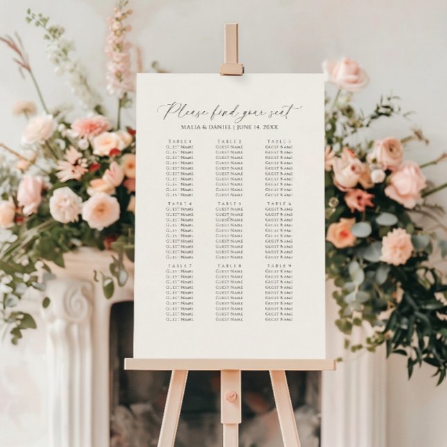 Poster Please Find Your Seat Wedding Seating Chart (Criador carregado)