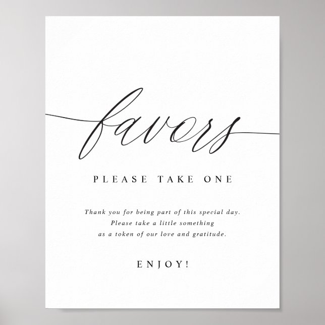 Poster Please Take One Elegant Modern Wedding Sign (Frente)