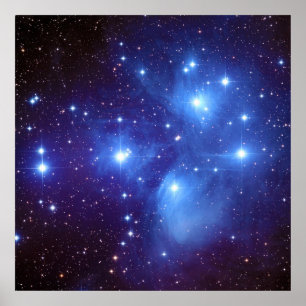 Póster Pleiades Open Star Cluster Sete Irmãs em Taurus