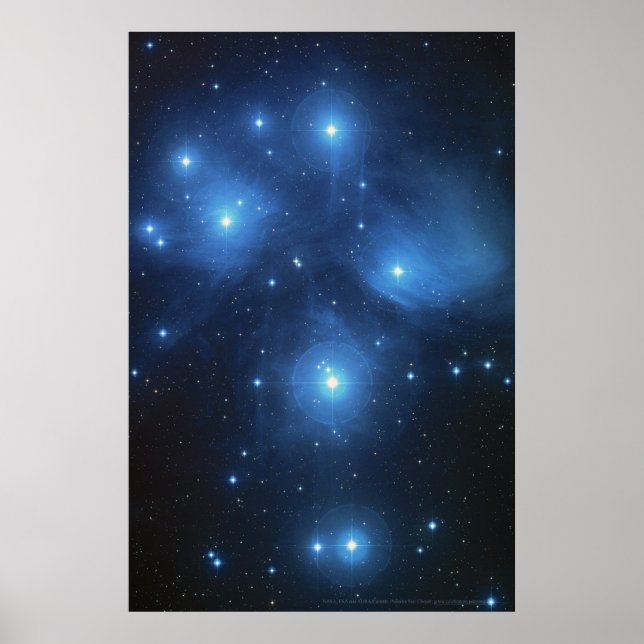 Poster Pleiades Star Cluster 18x12 (16x11) (Frente)