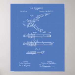 Poster Pliers 1893 Patent Art Blueprint