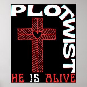 Poster Plot Twist Ele Vive Páscoa Jesus Está Vivo Deus Am