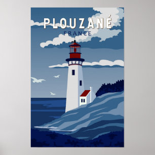 Poster Plouzane France Viagem Vintage Art