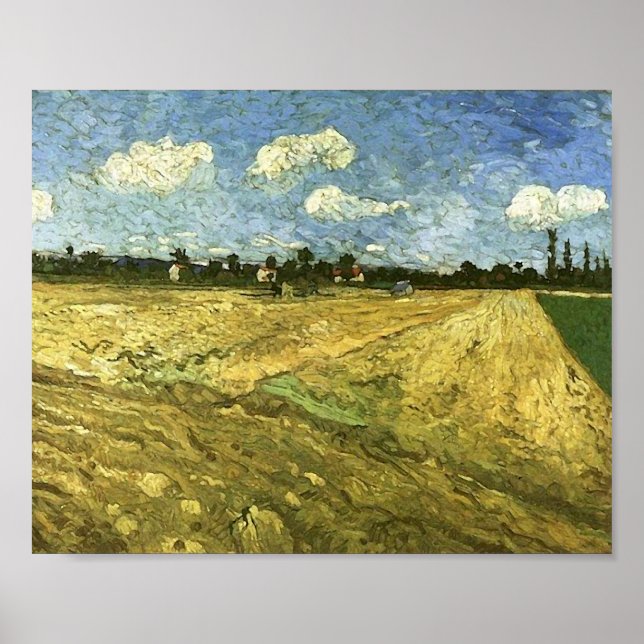 Póster Plowed Field, pintura de arte Van Gogh (Frente)