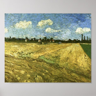 Póster Plowed Field, pintura de arte Van Gogh
