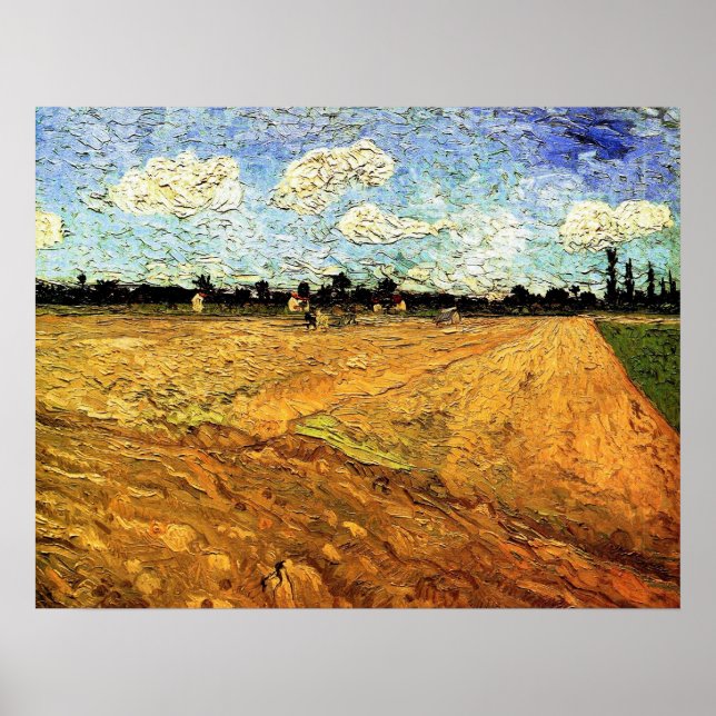 Poster Plowed Field (the Furrows), por Vincent van Gogh (Frente)