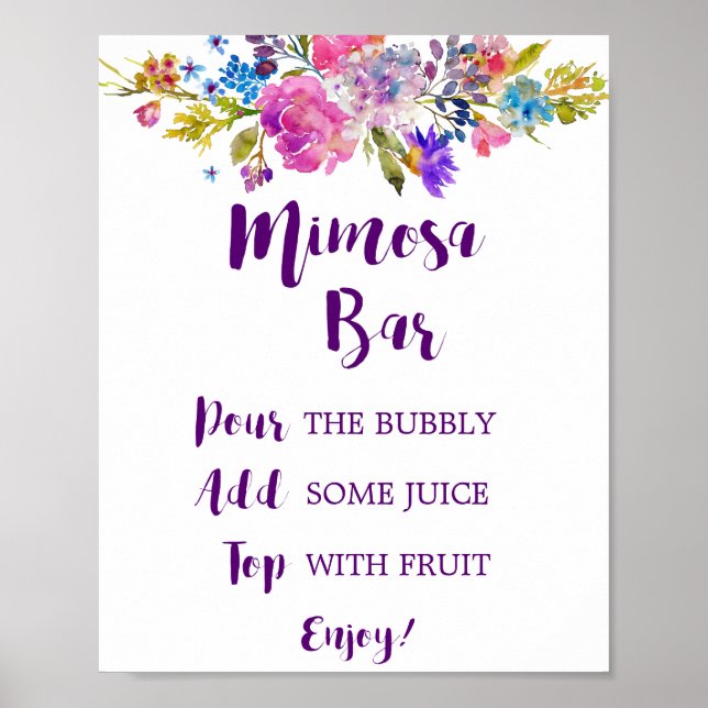 Póster Plum Purple Garden Mimosa - Sinal de Bar (Frente)