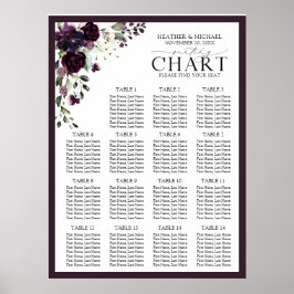 Poster Plum Purple Mauve Floral Recepção Sentada