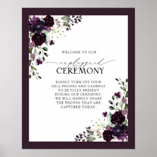 Poster Plum Purple Mauve Floral Watercolor Desplugado