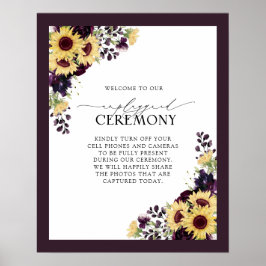 Poster Plum Purple Sunflower Watercolor (Plum Purple Plum