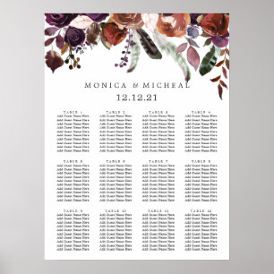 Poster Plum Russo Quadro De Casamento De Penas De Flor