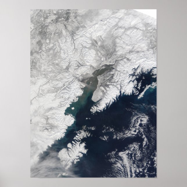 Póster Pluma de cinzas do Monte Redúvida, no Alasca (Frente)