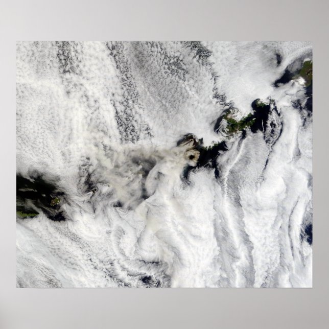 Póster Pluma do vulcão Okmok, Ilhas Aleutas (Frente)