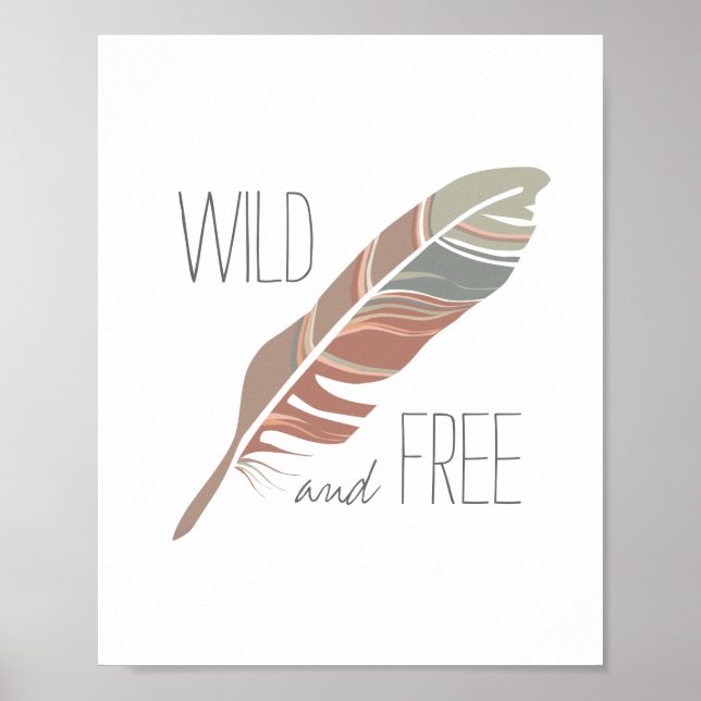 Poster Pluma Rústica | Arte de Parede de Berçário Selvage (Frente)