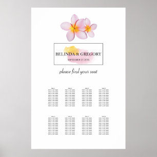 Poster Plumeria Tropical Frangipani - Gráfico de Casamen