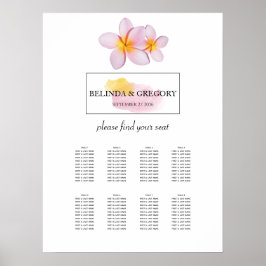 Poster Plumeria Tropical Frangipani - Gráfico de Casament