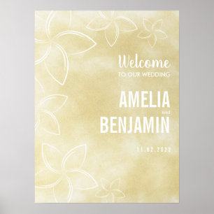 Poster Plumeria Wedding Sign
