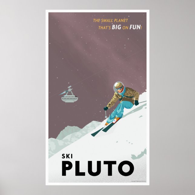 Póster Plutão de Esqui - Formato grande (Frente)