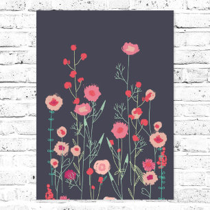 Poster Plymouth Flowers Dark Boho Floral Pintura