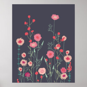 Poster Plymouth Flowers Dark Boho Floral Pintura