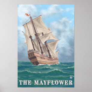 Póster Plymouth, MassachusettsView do Mayflower