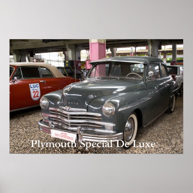 Póster Plymouth Special De Luxe. Construído em 1949 (Frente)