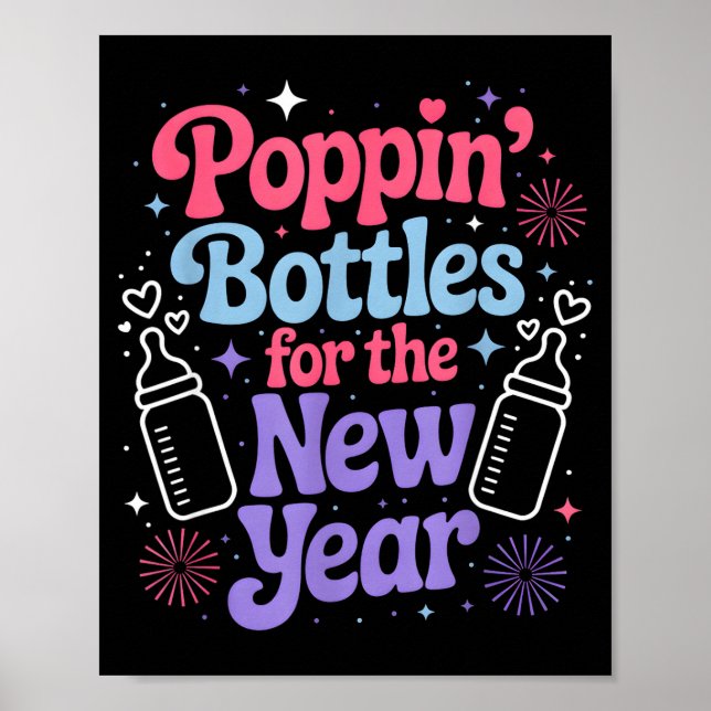 Poster Pn Bottles For The New Year Mother Baby Nurse Nicu (Frente)