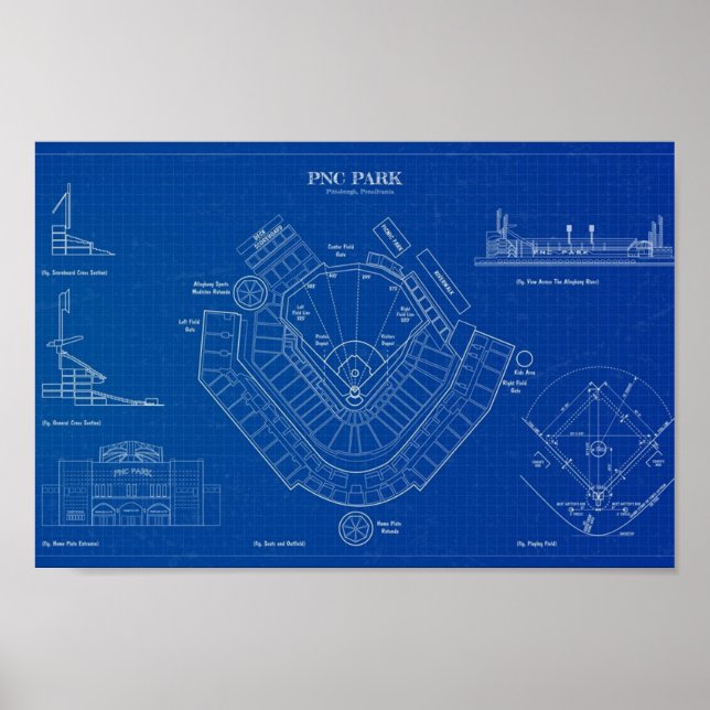 Poster PNC Park Blueprint (Frente)