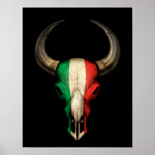 Poster Pneus de bandeira italiana em preto