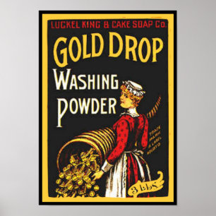 Póster Pó Dourado para Lavagem