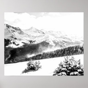 Poster Pó fresco de neve // Preto e branco