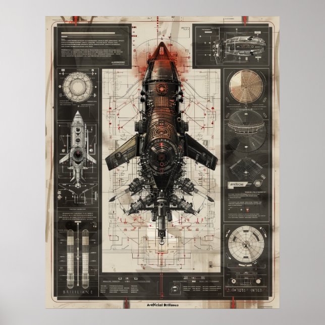 Poster Pó técnico de Esquemáticas Hiperreais Avançadas (Frente)