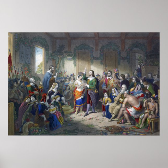 Poster Pocahontas Casamento A John Rolfe Henry Brueckner (Frente)