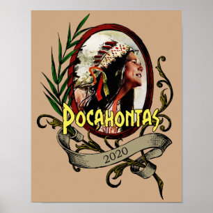 Poster Pocahontas Elizabeth Warren 2020 Eleição