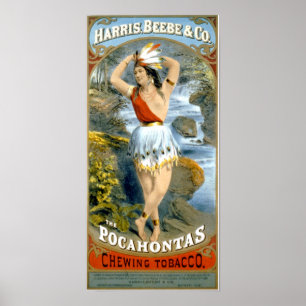Póster Pocahontas Native American Maiden Vintage Ad