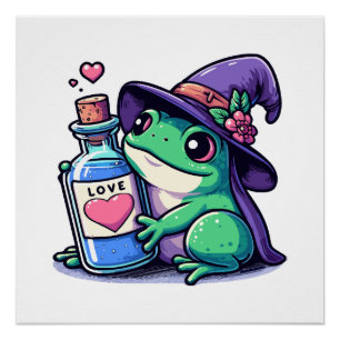 Póster Poção de amor kawaii de bruxa