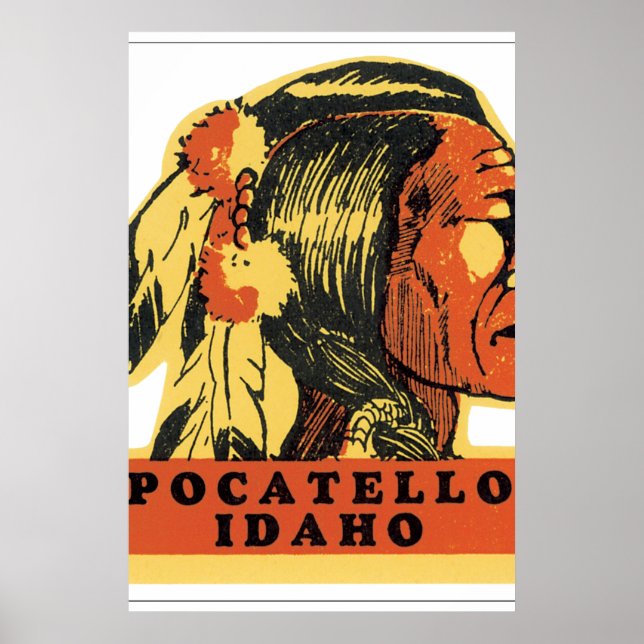 Poster Pocatello Idaho Viagens vintage (Frente)