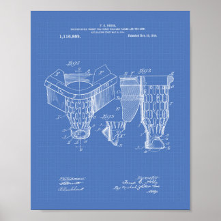 Póster Pocket Billiard 1914 Patent Art - Blueprint